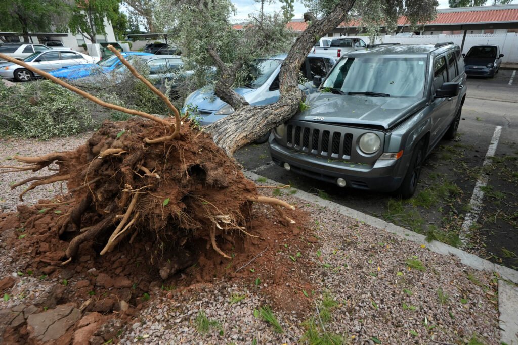 Phoenix Hit by Hail and Strong Winds, Damaging Vehicles Across Valley Phoenix Hit by Hail and Strong Winds, Damaging Vehicles Across Valley